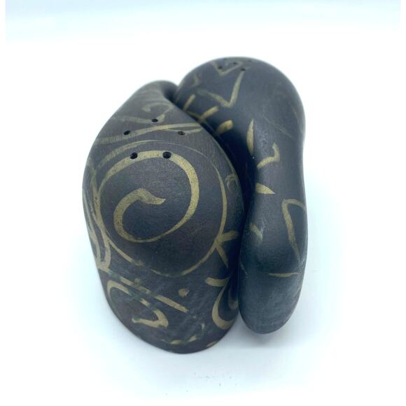 Hand Carved Don Shoemaker rosewood‎ salt and pepper . Altered  one of a kind - Picture 2 of 6